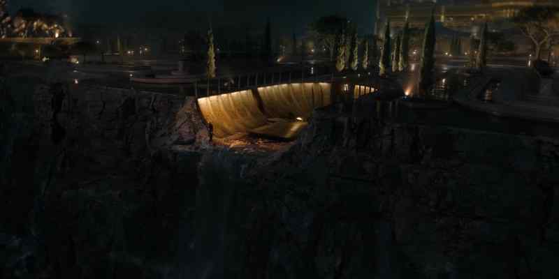 (intense music playing) - (waterfall rushing)