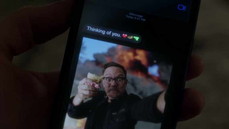 Is he eating a gyro outside of