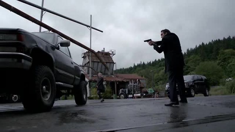 Is he in the vehicle? No
