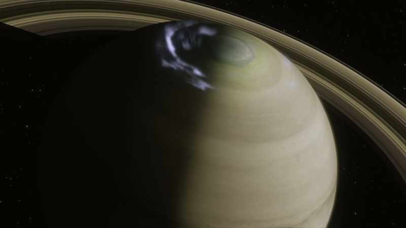 Is it just me, or is this whirling hexagon at Saturn's