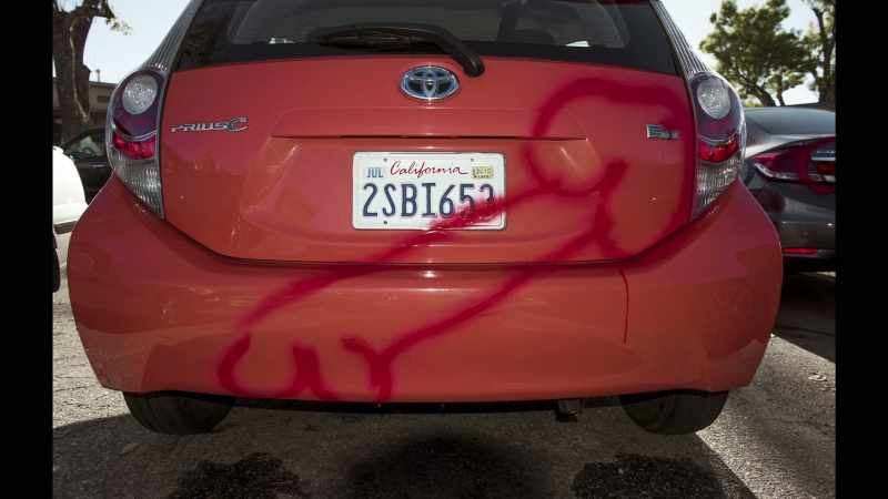 Is it possible the first vehicle hit could be the vandal's target?