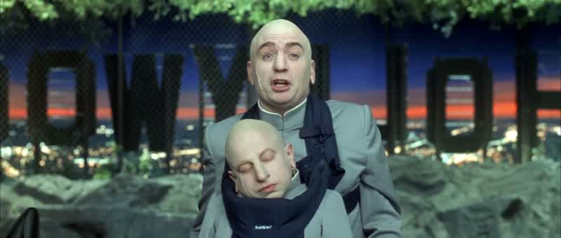 WHlSPERS ls he sleepingWell that's okayl guess Mini Me won't get anyYELLS chocolate
