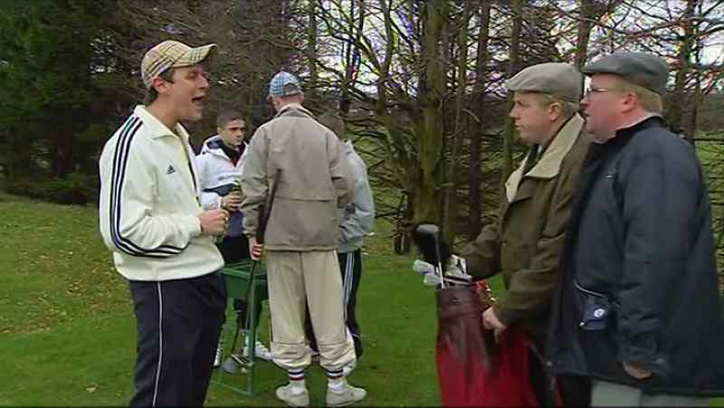 Is your stupid pal your caddy, aye? Yes, my pal Tam's my caddy