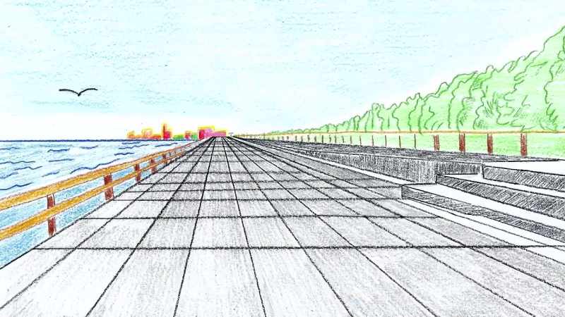 It is an effect of the phenomenon called perspective