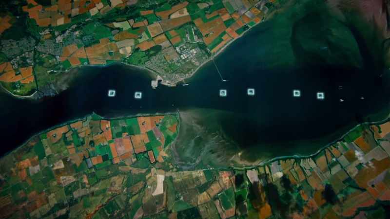 It appears to be dotted with strange industrial structures