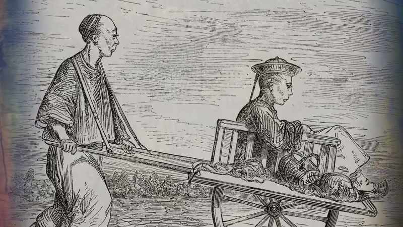 It is believed the Chinese invented the wheelbarrow