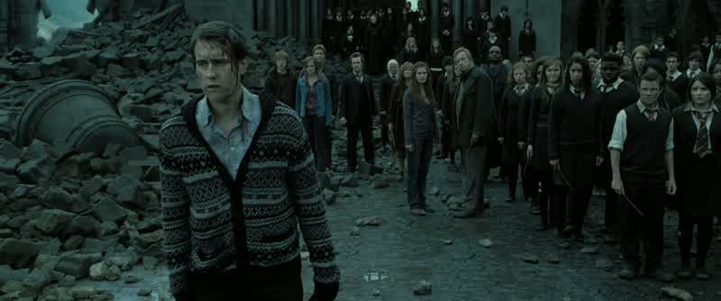 It doesn't matter Harry's gone Stand down NevillePeople die every dayFriends familyYeahWe lost Harry tonightBut he's still with us in hereSo's Fredand RemusTonksAll of themThey didn't die in vainBut
