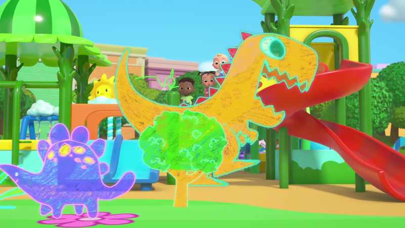 It eats plants, see? -[dinosaur screeches]
