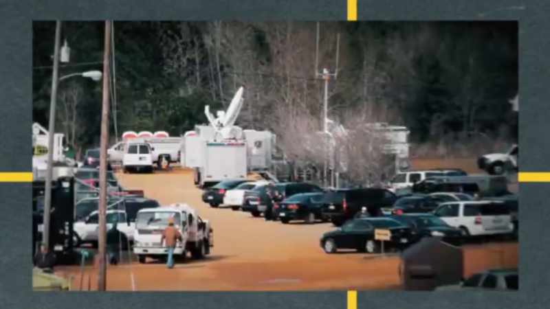 It was like command-post city, all trailers