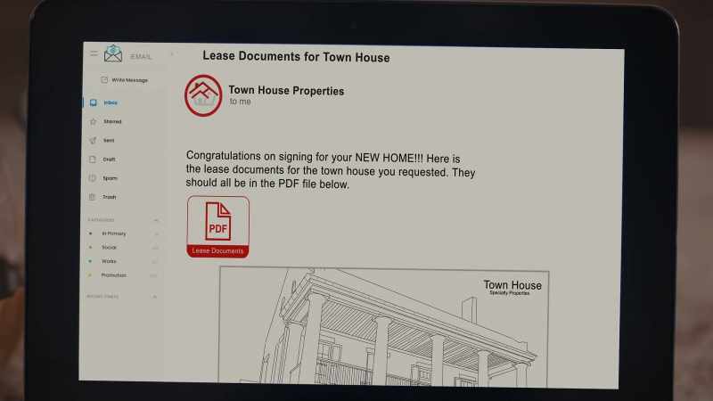 It looks like she... signed a lease for a townhome