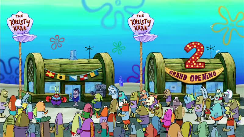 First of all congratulations Mr KrabsHello I like moneyWhat inspired you to build a second Krusty Krabright next door to the originalMoney