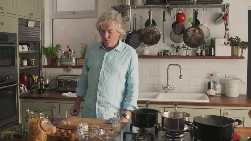 It is made with pasta, obviously, some eggs