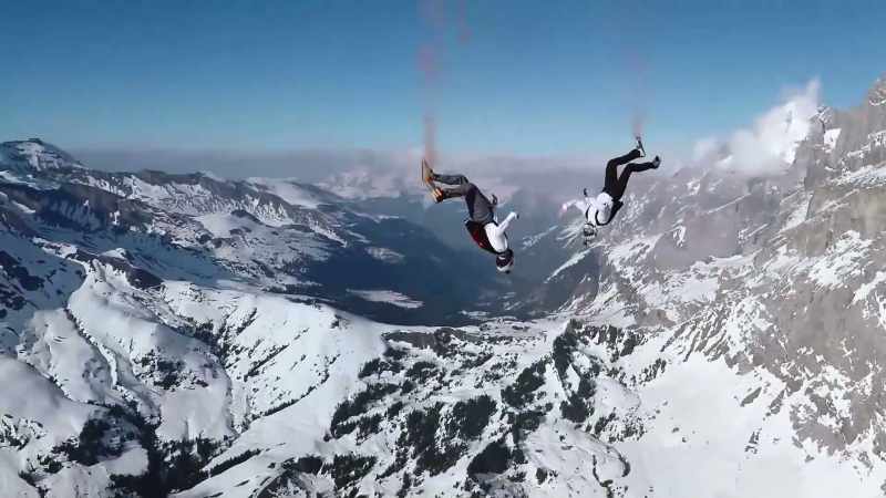 It is not long before he is attempting wingsuit flying