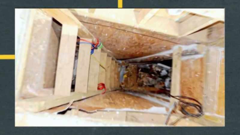 It was probably about six feet down, halfway down