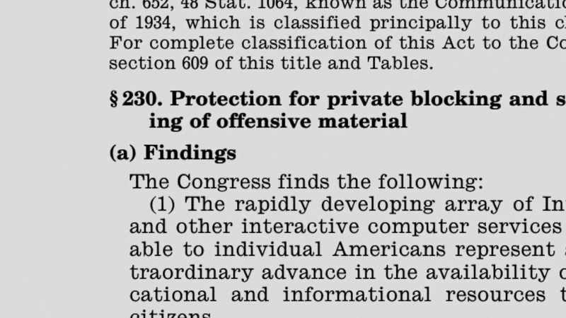It protects the website from being sued