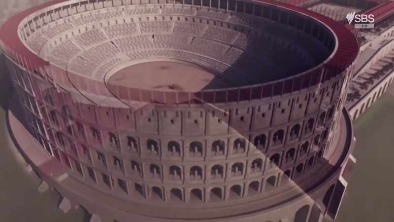 It rested partially on the hill and partially on a hollow structure