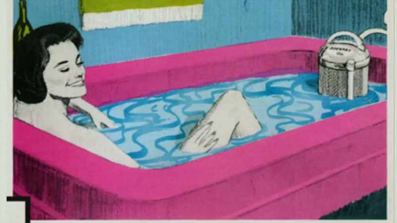 It sat on the edge of your bathtub