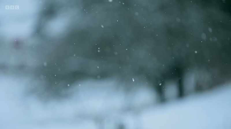 It was snowing and