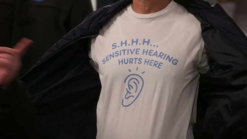 It stands for Sensitive Hearing Hurts Here