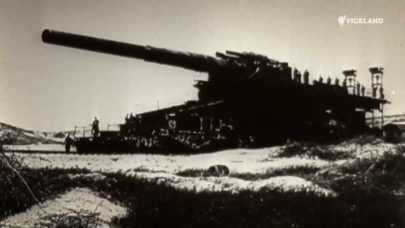 It used 80cm shells were almost 12 feet long and had a range