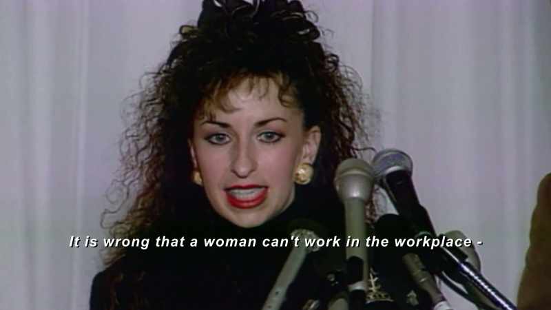 It is wrong that a woman can't work in the workplace