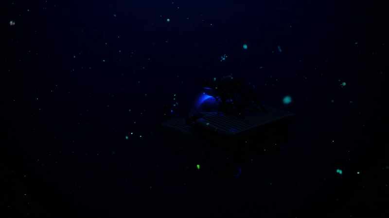 It's a chemical reaction using oxygen in the water to create light