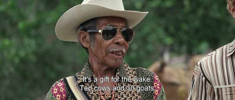 It's a gift for the wake. Ten cows and 30 goats