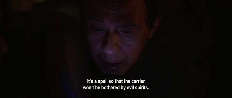It's a spell so that the carrier won't be bothered by evil spirits