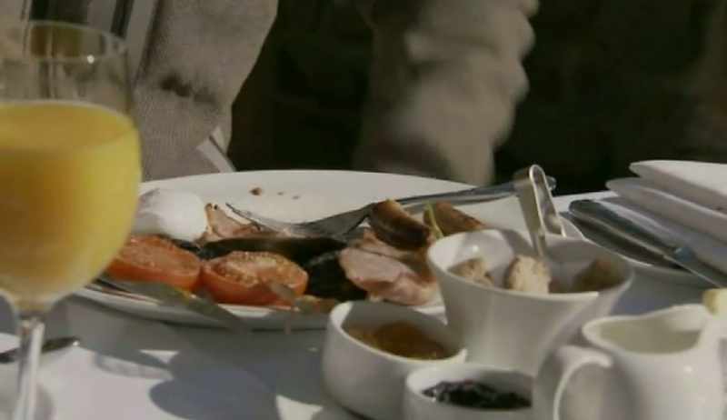 It's a sunny day in England with a fried breakfast. It doesn't get much better