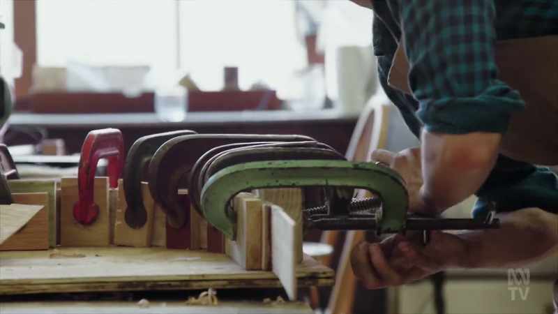 It's a tricky bend, so Shane needs every clamp he has in his workshop