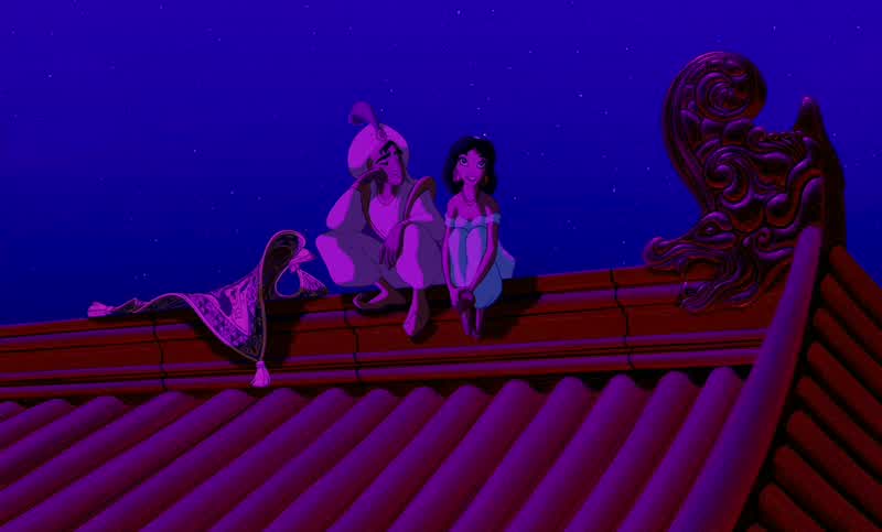 It's all so magical YeahIt's a shame Abu had to miss thisNah He hates fireworksHe doesn't like flying eitherUh that is um Oh noYou are the boy from the market I knew itWhy did you lie to me Jasmine