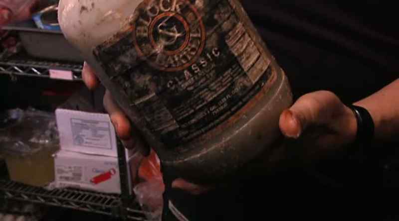 It's been here that long even the bottle's moldy