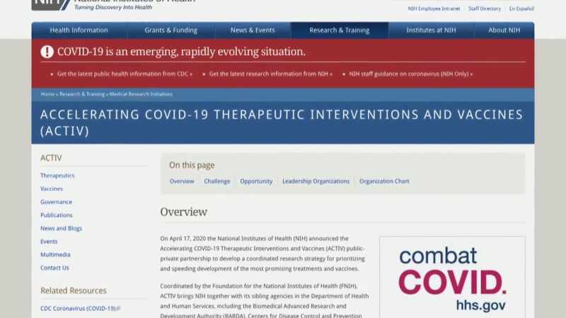 It's called activ, accelerating covid-19 therapeutic