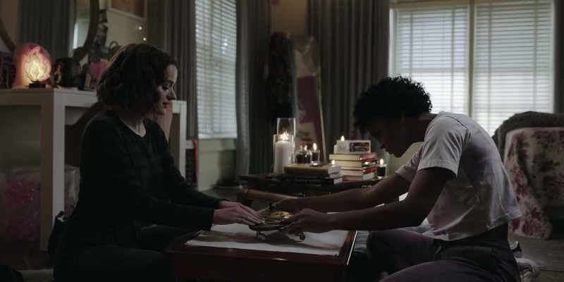 It's called scrying. The deceased use the mirror