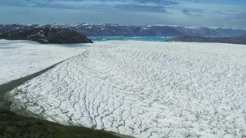 It's covered by a single gigantic ice sheet