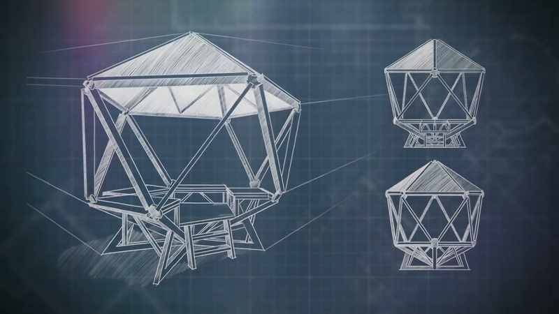 Its geometric structure made up from a complex arrangement