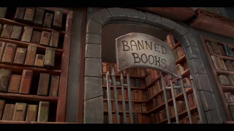 It's in the castle library, in the banned books section