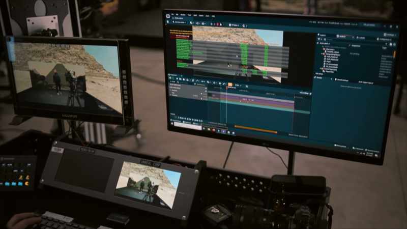It's projecting in a 3D environment