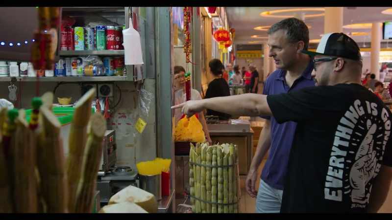 It's shooting all that juice out. He's going to strain it, put it over ice