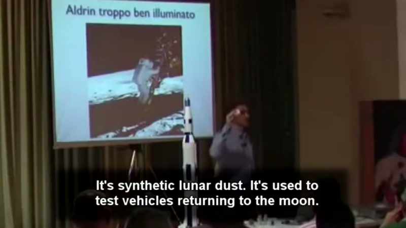 It's synthetic Lunar powder