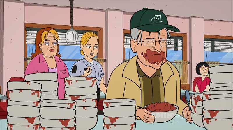 It's working! He's eating the lentil chili!