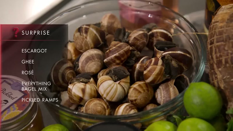 I've got escargot, pickled ramps