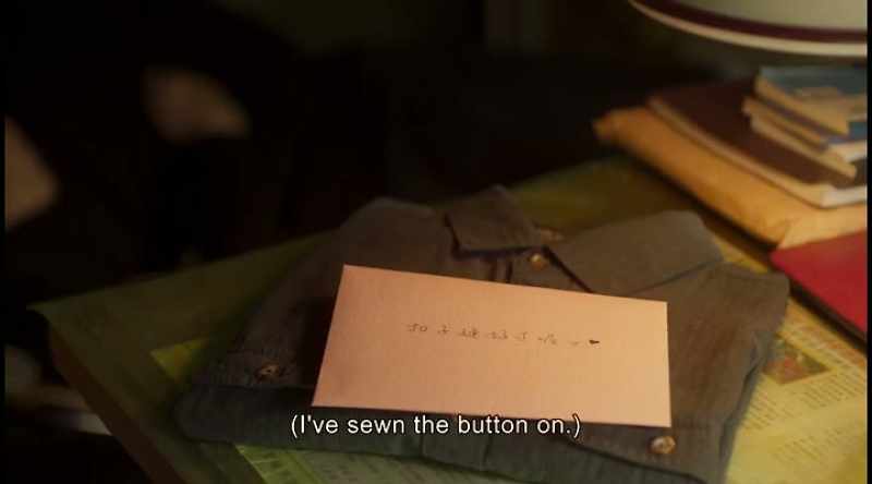 (I've sewn the button on.)