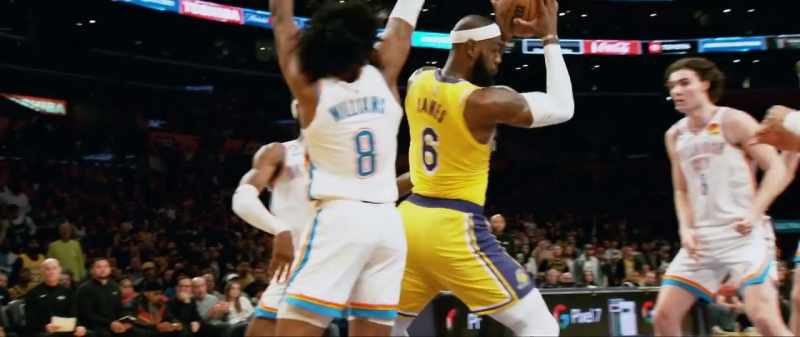 James lays it in