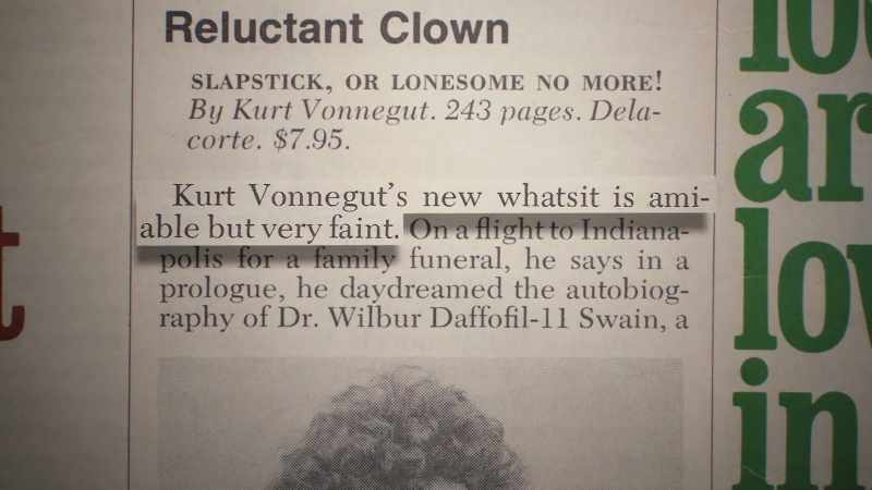 [Jerome Klinkowitz] Kurt Vonnegut said