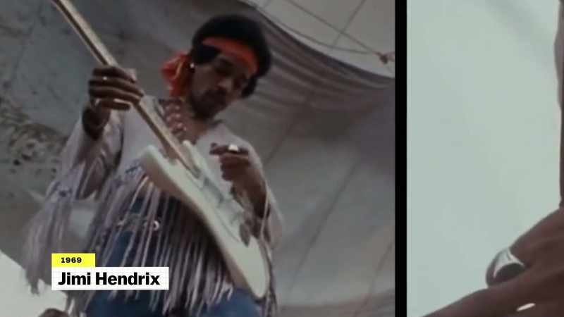 Jimi Hendrix playing 