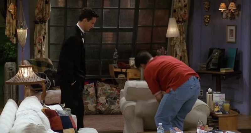 Joey eventually gives up his seat