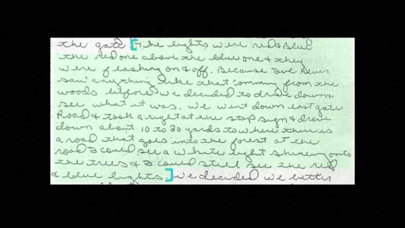 John's handwritten statement says quote