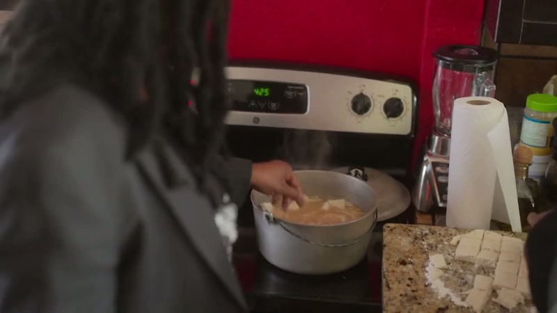 Just drop them in, and let them-- - When you drop these dumplings