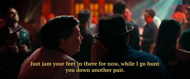 Just jam your feet in there for now, while I go hunt you down another pair